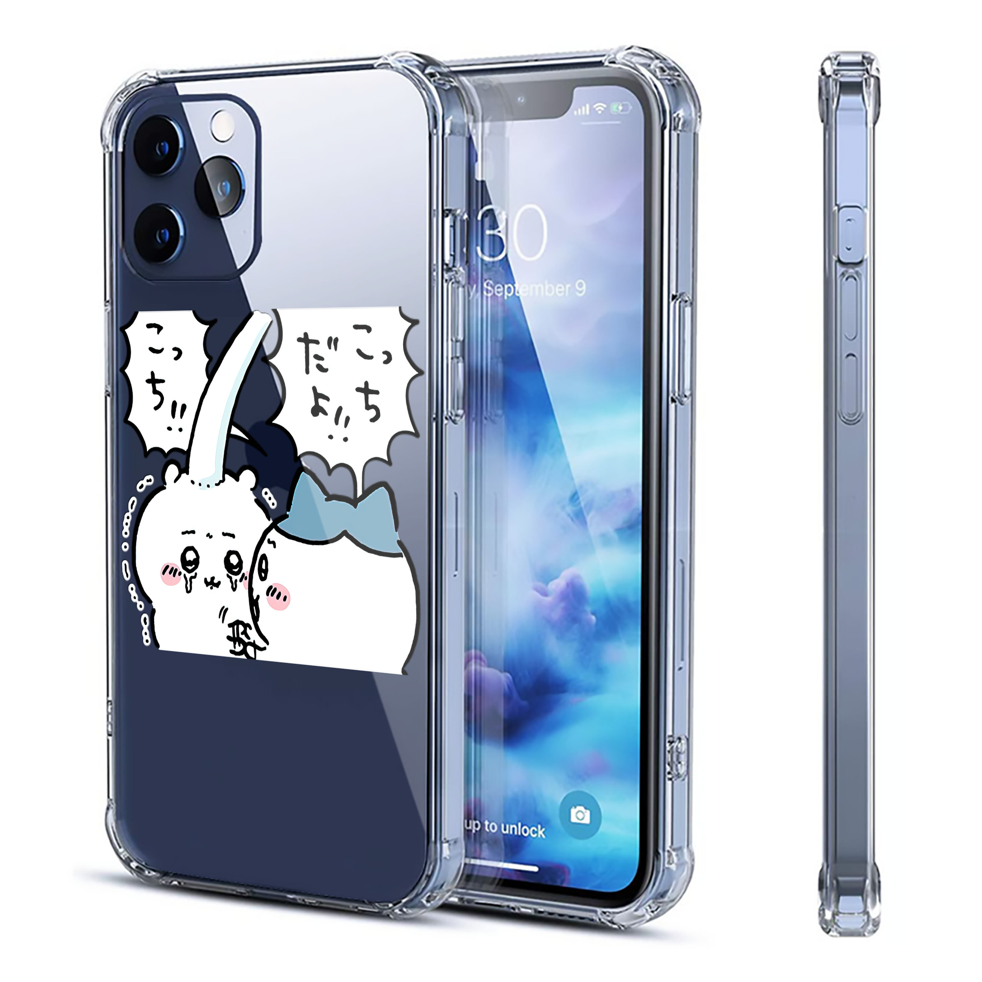 （画像用） ちいかわ ハチワレ Chii-kawa hachiware 【iPhone 12シリーズ対応】透明スマホケース（クリアソフトケース）